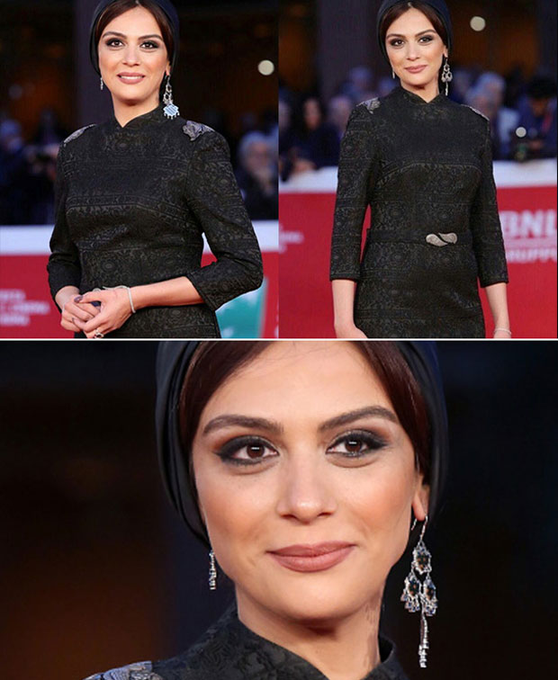 Maral Farjad's jewelry and earrings on the red carpet and the photocall of the movie Immortality at the 11th Rome Film Festival